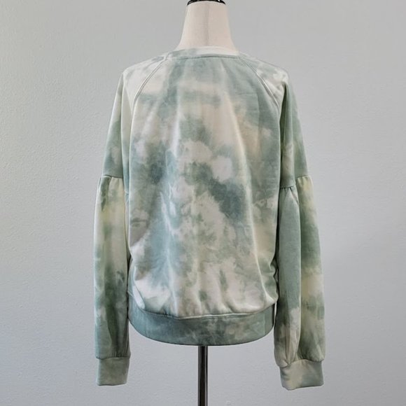 ALL IN FAVOR Tie Dye Crewneck Sweatshirt sage Sz M NEW - Picture 5 of 8